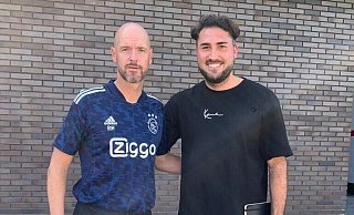 FCG-Trainer Julian Hesse (r.) traf Ajax-Coach Erik ten Hag in Amsterdam. - Privat