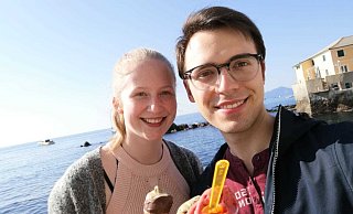 Simone Horenkamp (li.) und Alexander Vogel haben ihre Zeit in Italien trotz der Umstände genossen. - Mareike Köstermeyer