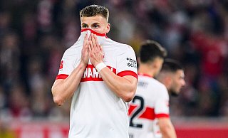 Ermedin Demirovic vergab in Halbzeit die große Chance auf die VfB-Führung. - Tom Weller/dpa