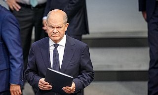 «Die Ukraine kann auch die von uns und unseren Verbündeten gelieferten Waffen einsetzen - immer in Übereinstimmungen mit internationalen rechtlichen Verpflichtungen»: Olaf Scholz. - Kay Nietfeld/dpa