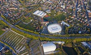 Die OWL-Arena in Halle aus der Vogelperspektive. - Ulrich Fälker