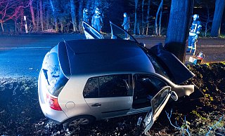 Der Wagen prallte frontal vor den Baum. - Christian Mathiesen