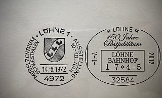 Ein Blick auf die Poststempel in der Sammlung von Philatelist Joachim Geyh zeigt die Änderung: Bis zum 30. Juni 1993 galt in Löhne noch die Postleitzahl 4972, anschließend die 32584. - Felix Eisele