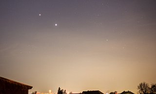 Jupiter und Saturn am Bad Lippspringer Abendhimmel. - Volksternwarte Paderborn