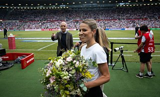 Melanie Leupolz beendet ihre Laufbahn als Fußballerin. - Sebastian Christoph Gollnow/dpa
