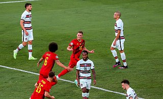 Die Belgier setzten sich im EM-Achtelfinale gegen Portugal durch. - Cezaro De Luca/dpa