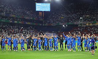 Die Slowenen feierten ihr überraschendes Weiterkommen wie einen Titel. - Rolf Vennenbernd/dpa