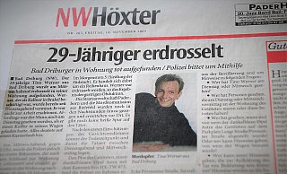 So berichtete die NW Höxter vor über 20 Jahren über die Tat in Bad Driburg. - NW