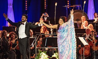Gesangs- und Ehepartner: Yusif Eyvazov und Anna Netrebko in Halle. - Mike-Dennis Müller