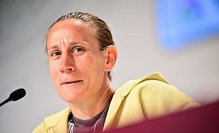 Gute Laune: Ann-Katrin Berger. - Sebastian Christoph Gollnow/dpa