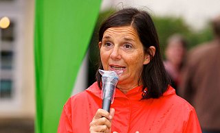 Katrin Göring-Eckardt kritisiert die AFD für ihre "schamlose Hetze" im Bundestag. - Peter Unger