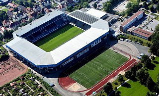 Aus der Vogelperspektive: Die Schüco-Arena ist Heimstätte des Profifußballvereins DSC Arminia Bielefeld. - NW