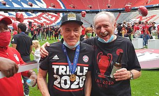 Kampferprobte Recken: Hermann Gerland (l.) und Jan Pienta genießen die aktuell sehr erfolgreiche Zeit des FC Bayern München, zu der auch sie einen gehörigen Teil beigetragen haben. - privat
