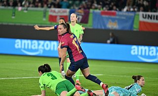 Jubelt jetzt für den FC Barcelona: Die ehemalige Wolfsburgerin Ewa Pajor. - Swen Pförtner/dpa