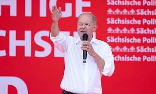 Dass die SPD bei der nächsten Bundestagswahl wie 2021 ein Ergebnis von über 25 Prozent erzielen könnte, glaubt nur eine kleine Minderheit der Parteimitglieder. (Archivbild) - Sebastian Kahnert/dpa