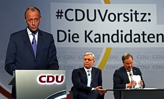 Friedrich Merz (v. l.), Norbert Röttgen und Armin Laschet kämpfen um den Posten als Parteivorsitzender der CDU. - Reuters