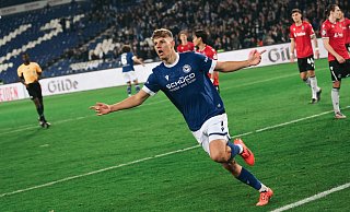Julian Kania glänzte gegen Hannover 96 II als dreifacher Torschütze. - Minh Mrozek/DSC Arminia Bielefeld