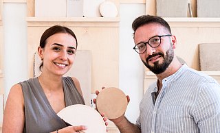 Laura Muschalla und Domenico Fama entwickelten mit "Vecchie Mura" einen Baustoff, der aus recyceltem Bauschutt besteht. Inspiration lieferten der alten Römer. - Ralf Bittner