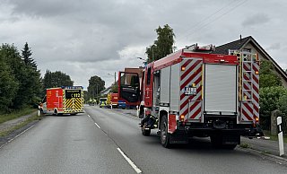 Die Bielefelder Feuerwehr ist zu einem Einsatz an der Herforder Straße ausgerückt. - Paul Brinkmann
