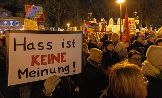 Zuletzt wurde Ende Januar anlässlich des Neujahrsempfangs in Schloß Neuhaus gegen die AfD protestiert. - Niklas Tüns