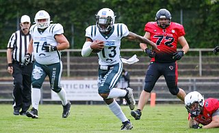 Bulldog Malik Brown setzte in der Schlussphase den entscheidenden K.o. zum Sieg über die Minden Wolves. - Andreas Zobe