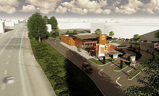 So soll die Burger King Filiale in Gütersloh aussehen. Im Juni oder Juli - wenn das Wetter mitspielt - soll eröffnet werden.  - Hagedorn