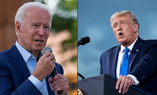 US-Präsident Donald Trump (r.) und sein Herausforderer  Joe Biden treffen in drei TV-Duellen aufeinander. - AFP