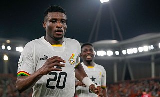 Tottenham-Star Mohammed Kudus hat mit Ghana den Sprung zur WM geschafft. (Archivbild) - Themba Hadebe/AP/dpa