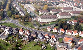 Blick auf die Kaserne: Das Archivbild wurde 2013 aufgenommen, als die britischen Streitkräfte den Standort noch nutzten. - Frank-Michael Kiel-Steinkamp