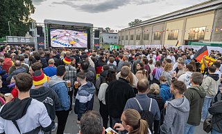 Public Viewing in Bielefeld: Bei der Braumanufaktur an der Brockhagener Straße wird es am 24. Mai wieder voll - dann allerdings mit anderen Farben. - Oliver Krato