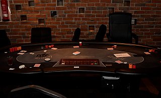 Die Polizei stellt bei ihrem erneuten Einsatz gegen das illegale Glücksspiel Geld, Pokerchips und einen Spieltisch wie den gezeigten sicher. - Polizei Paderborn