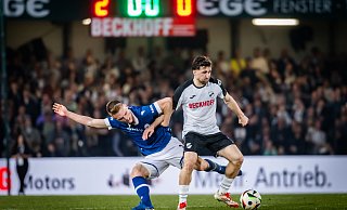Der Verler Berkan Taz (r.) bot gegen Arminia (hier Leon Schneider) eine Top-Leistung. - Sarah Jonek