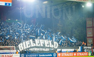 2.400 Arminia-Fans begleiteten ihre Mannschaft zur Zweirundenpartie bei Union Berlin. - Sarah Jonek