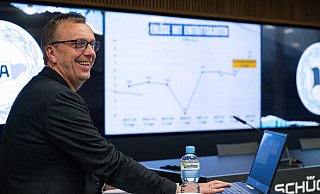 Arminias kaufmännischer Geschäftsfüher Christoph Wortmann konnte positive Finanzkennzahlen präsentieren. - Teresa Kroeger