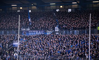 Die "Süd" hatte bei der 1:2-Derbypleite von Arminia Bielefeld gegen Preußen Münster keinen Grund zum Feiern. - Teresa Kröger