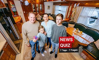 In einem 70 Quadratmeter großen Wohnwagen wohnt Familie Welte. Seit wann haben sie ihr Zuhause auf Rädern? - Besim Mazhiqi