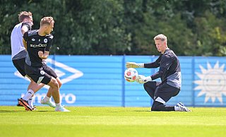 Bei Arminia versucht sich Torwart Kimi Løkkevik in der kommenden Zeit nun für einen Kaderplatz zu empfehlen. - Teresa Kroeger