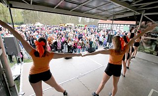 Tanzgruppen heizen die Stimmung beim Narzissenfest an, während rund 1.000 Besucher die Open-Air-Saison in Spenge eröffnen. - Anrdeas Sundermeier