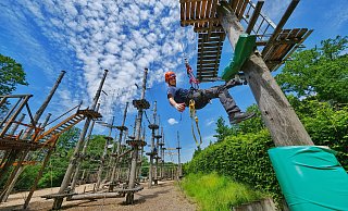 Der Kletterpark Bielefeld am Johannisberg hat zehn Höhen- und vier Übungsparcours. - Andreas Zobe