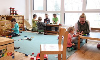 Hell, freundlich und großzügig präsentieren sich die Räumlichkeiten in der neu gebauten Kindertageseinrichtung. - Britta Bohnenkamp-Schmidt