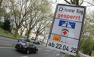 Aus Richtung Heierswall ist das Fahren zum Gierswall in Paderborn ab dem 22. April nicht mehr möglich, eine Umleitung ist ausgeschildert. - Holger Kosbab