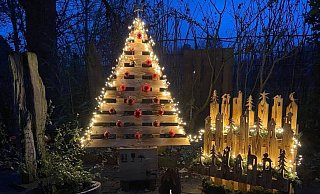 Ein Weihnachtsbaum zum Verlieben: Der Christbaum aus Holzbrettern stellt alle Nadelbäume in den Schatten und ist dabei auch selbstgemacht. - Oliver Schlitter