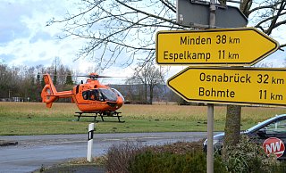 Der Notarzt kam mit dem in Bielefeld stationierten Rettungshubschrauber Christoph 13 nach Stemwede. - Joern Spreen-Ledebur