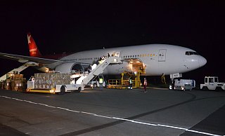 Am Flughafen Paderborn ist ein Transport mit 2,5 Millionen Schutzmasken aus China eingetroffen. - Flughafen PAD