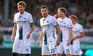 SCP-Verteidiger Marcel Hoffmeier (vorne) zählte in der Partie bei seinem Ex-Klub Preußen Münster erneut zu den besten Paderbornern. - Imago Images
