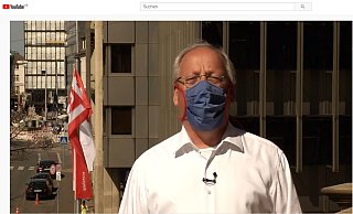 OB Pit Clausen mit Mundschutz im Video. - Screenshot: Youtube