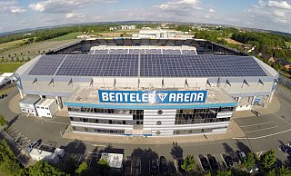 Beim Aufstieg in die 3. Liga würde die Benteler-Arena zur Heimspielstätte des SC Verl. - Marc Köppelmann