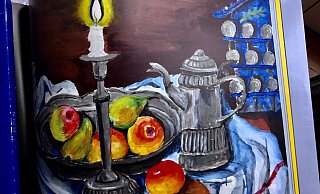 Auf diesem Stillleben, das Werner Seyfert malte, ist ein Teil der aus der Wohnung entwendeten, ihm besonders lieben Gegenstände zu sehen. - privat