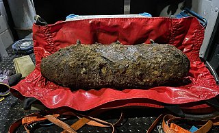 Diese Bombe wurde am Montag in Gütersloh im Zuge von Bauarbeiten gefunden. - Patrick Menzel