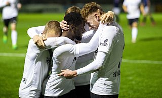 Große Freude bei den Rödinghauser Spielern nach dem Abpfiff. - Noah Wedel